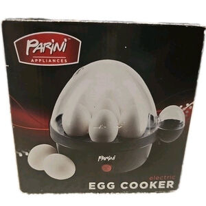PARINI Egg Cooker Electric Kitchen Appliance 1-7 Eggs Pilot Black